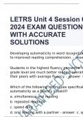 LETRS Unit 4 Session 6 2024 EXAM QUESTIONS WITH ACCURATE SOLUTIONS