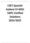  CSET Spanish Subtest IV-With 100% Verified Solutions 2024/2025