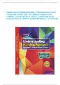 UNDERSTANDING NURSING RESEARCH 7TH EDITION SUSAN GROVE TESTBANK COMPLETE UPDATED QUESTIONS AND CORRECT ANSWERS 100% PASS GUARANTEED WITH DETAILED SOLUTIONS & APPROVED 2024 ALL CHAPTERS