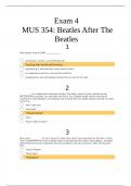 MUS 354: Beatles After The Beatles  EXAM 4