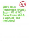  2022 Hesi Pediatrics (PEDS) Exam V1 & V2: Brand New Q&A + Actual Pics Included!! A+ Guaranteed!!