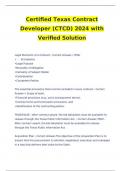 Certified Texas Contract Developer (CTCD) 2024 with Verified Solution 