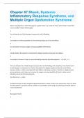 Chapter 67 Shock, Systemic Inflammatory Response Syndrome, and Multiple Organ Dysfunction Syndrome Exam Questions With 100% Correct Answers