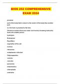 BIOS 252 COMPREHENSIVE EXAM 2024