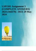 LSP1501 Assignment 3 (COMPLETE ANSWERS) 2024 (184379) - DUE 29 May 2024