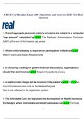 CRCR Certification Exam 200+ Questions and Answers 2023 (Verified  Answers 1. Overall aggregate payments made to a hospice are subject to a computed "cap amount" calculated by  The Medicare Administrative Contractor  (MAC) atthe end of the hospice c