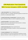 LPN Medication Test Questions With Correct Answers 100% Verified(2023/2024)