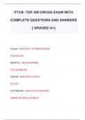 PTCB- TOP 200 DRUGS EXAM WITH  COMPLETE QUESTIONS AND ANSWERS  { GRADED A+} 