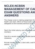 NCLEX-NCBSN MANAGEMENT OF CARE EXAM QUESTIONS AND ANSWERS