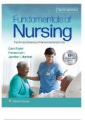 Test Bank for Fundamentals of Nursing 10th Edition by Taylor Chapter 1-47 | Complete Guide Newest Version 2023