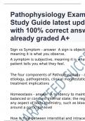 Pathophysiology Exam 1 Study Guide latest update with 100% correct answers already graded A+