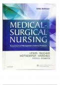 TEST BANK -- MEDICAL-SURGICAL NURSING: ASSESSMENT AND MANAGEMENT OF CLINICAL PROBLEMS, SINGLE VOLUME 10TH EDITION BY SHARON L. LEWIS. ALL  CHAPTERS INCLUDED.