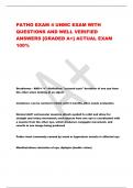 PATHO EXAM 4 UNMC EXAM WITH QUESTIONS AND WELL VERIFIED ANSWERS [GRADED A+] ACTUAL EXAM 100%