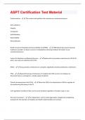 ASPT Certification Test Material  Questions And Answers Graded A+