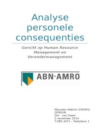 Analyse facilitaire organisatie - Analyse personele consequenties