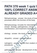 PATH 370 week 1 quiz WITH 100% CORRECT ANSWERS ALREADY GRADED A+