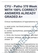 CYU - Patho 370 Week 4 WITH 100% CORRECT ANSWERS ALREADY GRADED A+