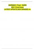 NURS6521 Final / NURS 6521 Final Exam LATEST UPDATE 2024 GRADED A+ 