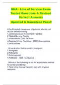 NHA - Line of Service Exam Tested Questions & Revised  Correct Answers Updated & Guarnteed Pass!!