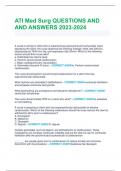 ATI Med Surg QUESTIONS AND  AND ANSWERS 2023-2024 A nurse is caring for client who is experiencing supraventricular tachycardia. Upon  assessing the client, the nurse observes the following findings: heart rate 200/min,  blood pressure 78/40 mm Hg, and re