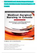 TEST BANK For Lewis's Medical Surgical Nursing in Canada, 4th Edition by Jane Tyerman, Shelley Cobbett, Verified Chapters 1 - 72, Complete Newest Version