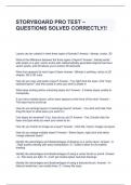 STORYBOARD PRO TEST – QUESTIONS SOLVED CORRECTLY!!