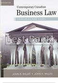 TEST BANK FOR CONTEMPORARY CANADIAN BUSINESS LAW WILLIES 10TH TEST BANK & SOLUTIONS MANUAL