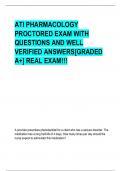 ATI PHARMACOLOGY PROCTORED EXAM WITH QUESTIONS AND WELL VERIFIED ANSWERS[GRADED A+] REAL EXAM!!!