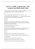  Ins TX - LAH05 - General Lines - Life, Accident, and Health Study Guide