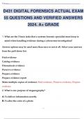 D431 DIGITAL FORENSICS ACTUAL EXAM 55 QUESTIONS AND VERIFIED ANSWERS 2024. A+ GRADE