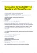 Construction Contracts 2024 Test Questions with Correct Answers