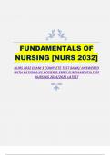 NUR 2032/ NUR2032 EXAM 3COMPLETE TEST BANK/ ANSWERED WITH RATIONALES KOZIER & EBR'S FUNDAMENTAL OF NURSING