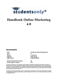 Samenvatting Handboek online marketing 4.0