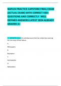 NAPLEX PRACTICE CAPSTONE FINAL EXAM (ACTUAL EXAM) WITH CORRECT 450+ QUESTIONS AND CORRECTLY  WELL DEFINED ANSWERS LATEST 2024 ALREADY GRADED A+ 