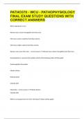 PATHO370 - WCU - PATHOPHYSIOLOGY FINAL EXAM STUDY QUESTIONS WITH CORRECT ANSWERS