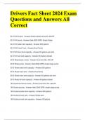 Drivers Fact Sheet 2024 Exam Questions and Answers All Correct