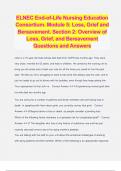 ELNEC End-of-Life Nursing Education Consortium. Module 5: Loss, Grief and Bereavement. Section 2: Overview of Loss, Grief, and Bereavement Questions and Answers