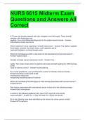 NURS 6615 Midterm Exam Questions and Answers All Correct 