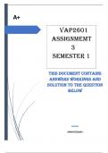 VAP2601 Assignment 3 (COMPLETE ANSWERS) 2024 (556267) - DUE 9 June 2024 ; 100% TRUSTED workings, explanations and solutions. for assistance Whats-App  ...........