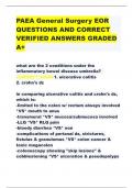 PAEA General Surgery EOR QUESTIONS AND CORRECT VERIFIED ANSWERS GRADED A+