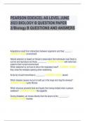 PEARSON EDEXCEL AS LEVEL JUNE  2023 BIOLOGY B QUESTION PAPER  2//Biology B QUESTIONS AND ANSWERS Adaptations result from interactions between organisms and their ______. - CORRECT ANSW-environment Natural selection is based on Darwin's observation that