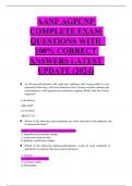 AANP AGPCNP COMPLETE EXAM   QUESTIONS WITH  100% CORRECT ANSWERS LATEST UPDATE (2024)