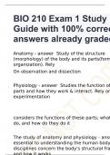 BIO 210 Exam 1 Study Guide with 100% correct answers already graded A+