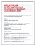 CISCO 350-401 CERTIFICATION EXAM QUESTIONS WITH CORRECT ANSWERS 100% 2024