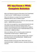 NU 234 Exam 1 With Complete Solution