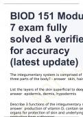 BIOD 151 Module 7 exam fully solved & verified for accuracy (latest update)