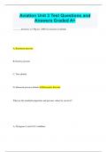 Aviation Unit 3 Test Questions and Answers Graded A+