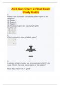 ACS GENERAL CHEMISTRY EXAM QUESTIONS PRECTICE TEST