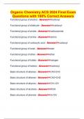 Organic Chemistry ACS 2024 Final Exam Questions with 100% Correct Answers