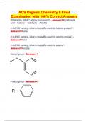 ACS Organic Chemistry II Final Examination with 100% Correct Answers